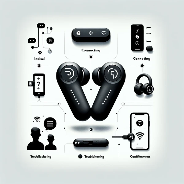 An image of basic steps to pair Jaybird Vista earbuds 